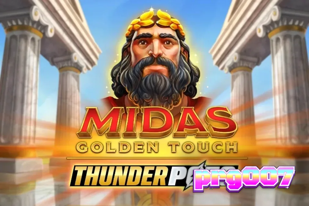 Tampilan visual slot Midas Golden Touch: Thunder Pots dengan tema mitologi emas
