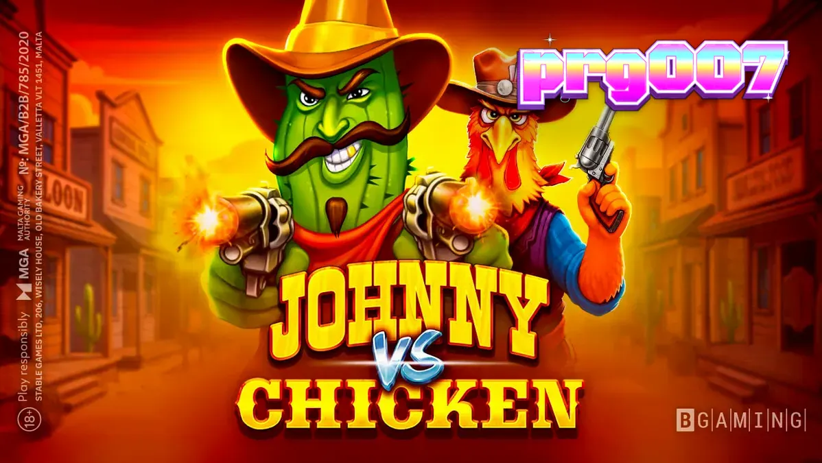 Karakter Johnny Cash berhadapan dengan sheriff ayam dalam slot Johnny vs Chicken